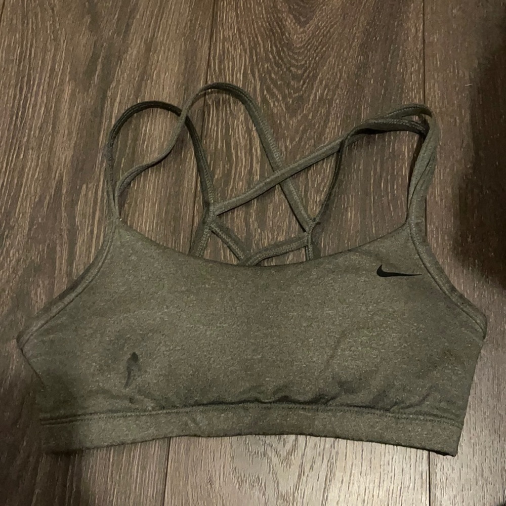 Grey nike sports bra.